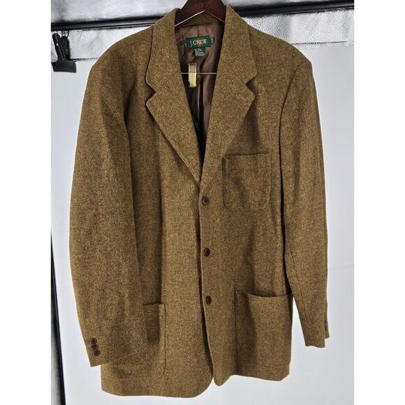 Vintage J. Crew Wool Mohair Blend Army Green Blazer Sport Coat Mens XL-Tall - Picture 8 of 8